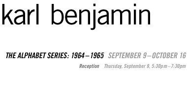 Karl Benjamin: Alphabet Series: 1964-1965